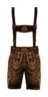 Heren Lederhose Kort Smokey Bruin (Wildleer) 