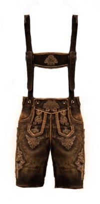 Heren Lederhose Kort Smokey Bruin (Wildleer) 
