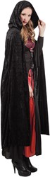 Cape met Capuchon Zwart (velvet) 