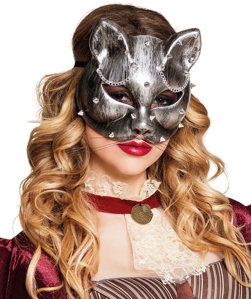Oogmasker Steampunk Steampussy Zilver-2