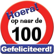 Huldeschild Op naar de 100