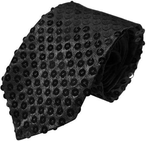 Stropdas Disco Pailletten Zwart