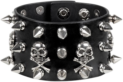 Punk Armband Doodshoofden met Spikes