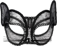 Kanten Oogmasker Kat Zwart-2