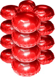 Cluster Folieballonnen Rond Metallic Rood 10st.