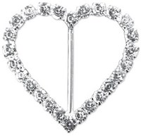 Sjaal Gesp Strass Hart Zilver - 2st