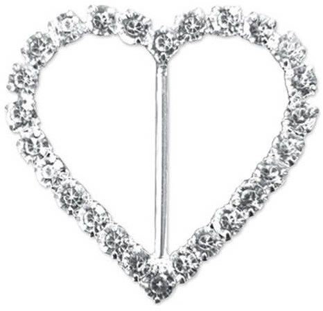 Sjaal Gesp Strass Hart Zilver - 2st