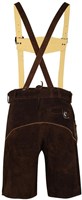 Lederhose Kort Donkerbruin met Riem + Bretels (Rund) (achterkant)