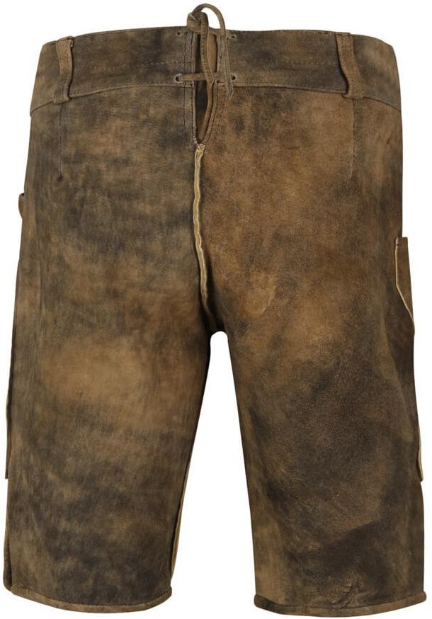 Heren Lederhose Kort Lichtbruin met Riem (Rund) - 48 = Xs Kopen