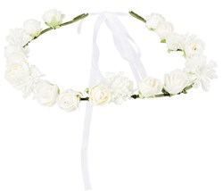 Hoofdband met Witte Bloemen Ibiza