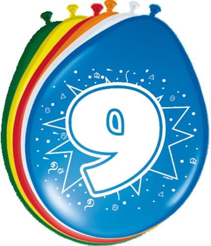 Ballonnen 9 jaar 8st