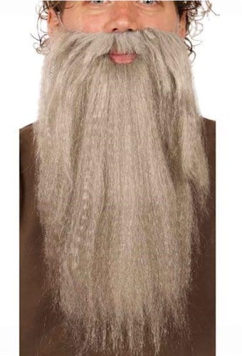 Baard Lang Golvend Grijs