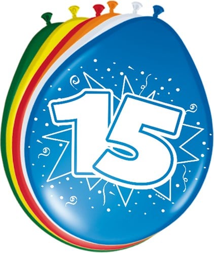 Ballonnen 15 jaar 8st