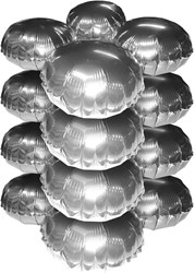 Cluster Folieballonnen Rond Metallic Zilver 10st.