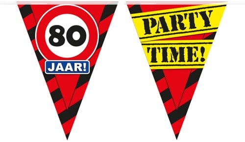 Vlaggenlijn Party 80 Jaar Verkeersbord