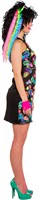 Eighties Jurkje Zwart Neon voor dames-2