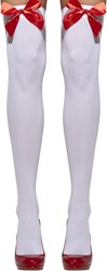 Overknee Kousen Wit met Rode Strik