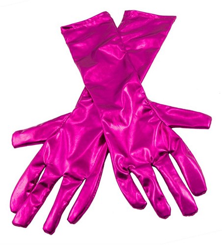 Handschoenen Metallic Pink 40cm