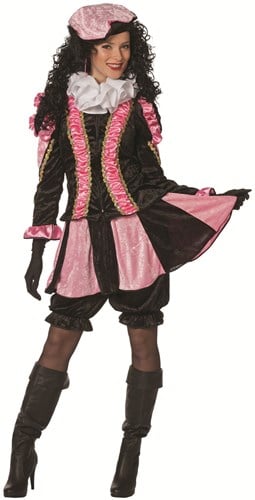 Pietenpak Dames Pepita Roze-Zwart