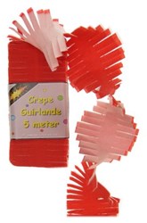 Crepeguirlande Rood/Wit 5mtr