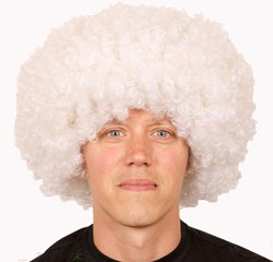 Pruik Afro Groot Wit