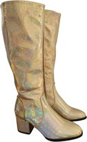 Disco Laarzen Metallic Hologram Goud