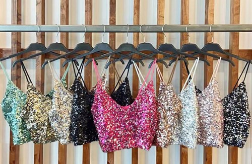 Crop Top Pailletten Goud (alle kleuren)