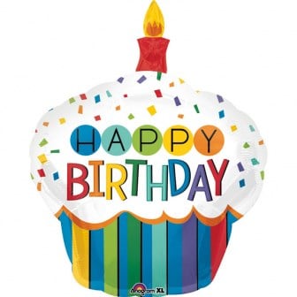 Supershape Folieballon Cupcake Happy Birthday (73x91cm)