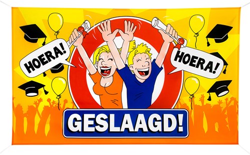 Gevelvlag Geslaagd 150x90cm