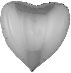 Folieballon Hartje XL Metallic Zilver (80x75cm)