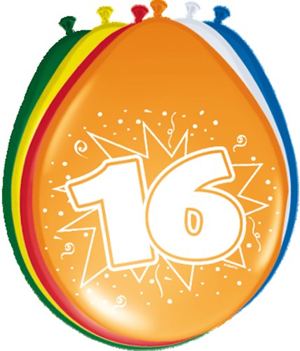 Ballonnen 16 jaar 8st