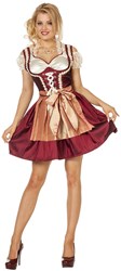 Dirndl Stephanie Bordeaux/Goud 