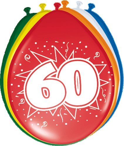 Ballonnen 60 jaar 8st
