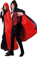 Cape met Capuchon Zwart/Rood 170cm
