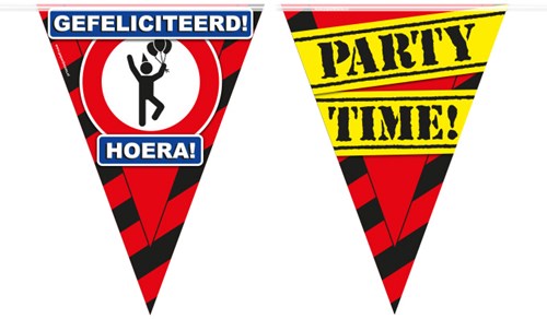 Vlaggenlijn Party Gefeliciteerd Verkeersbord