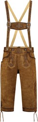 Heren Lederhose Lang Luxe Antiek Bruin (rundleer)