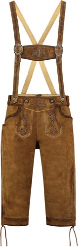 Heren Lederhose Lang Luxe Antiek Bruin (rundleer)