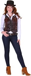 Dames Cowboyvest Bruin Luxe  
