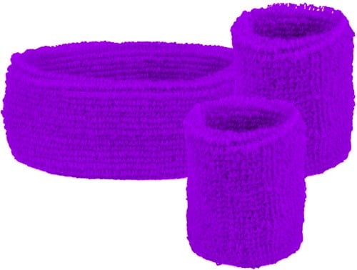 Set Zweetbandjes + Hoofdband Paars 