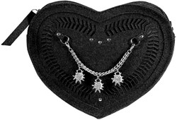 Tiroler Tasje Hartje Zwart met Ketting