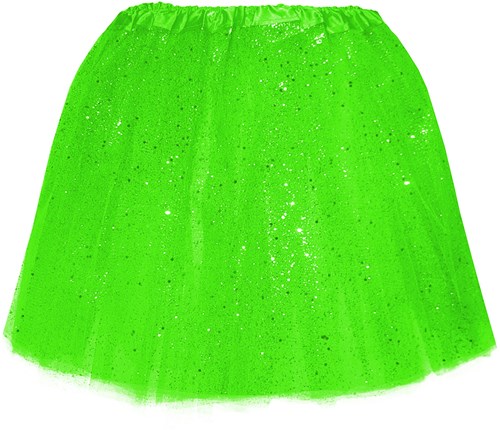 Tule Rokje Neon Groen met Glitter