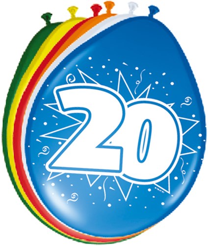 Ballonnen 20 jaar 8st