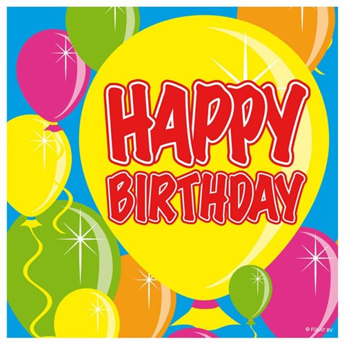 Servetten Balloons Happy Birthday 20st. 25x25cm