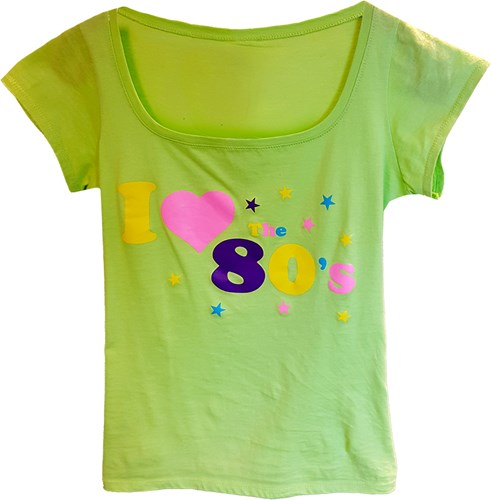 Shirt I Love the 80's Groen 