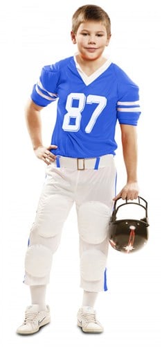 Kinderkostuum American Football Blauw/Wit