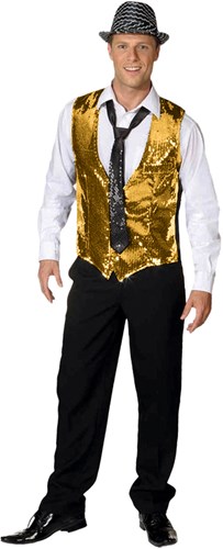 Glitter Gilet Pailletten Goud