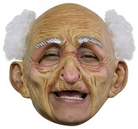 Masker Abraham - Oude Man Latex met haar (Kinloos)