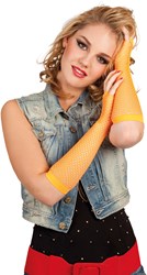 Nethandschoenen Vingerloos Lang Fluor Oranje 