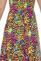 Dames Jaren 80 Jurkje met Neon Panterprint (detail)