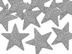 Decoratie Sterren Glitter Zilver 5cm - 8st